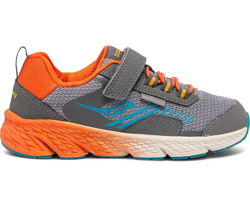Tenis Saucony Viento Shield A/C Niños Grises Naranjas Azules | México 783EBCX